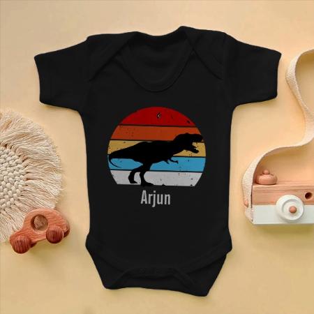 Dino Name Customized Photo Printed Infant Romper for Boys & Girls