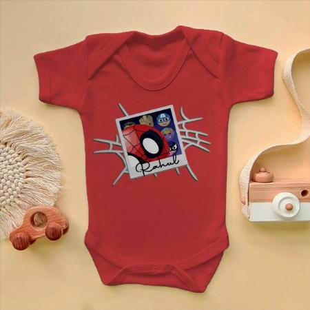Superhero Customized Photo Printed Infant Romper for Boys & Girls