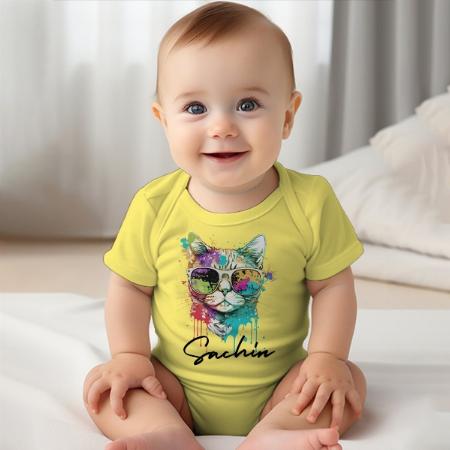 Cool Cat Customized Photo Printed Infant Romper for Boys & Girls
