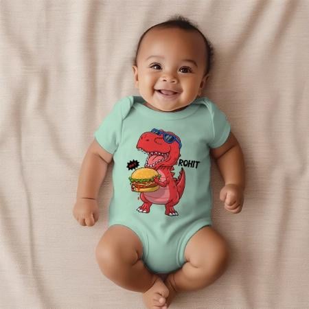 Hungry Dino Customized Photo Printed Infant Romper for Boys & Girls