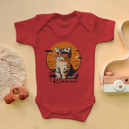 Cool Cat Customized Photo Printed Infant Romper for Boys & Girls