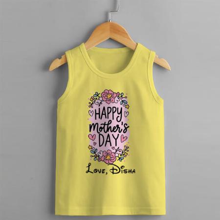 Floral Mother's Day Customized Kid’s Cotton Vest Tank Top