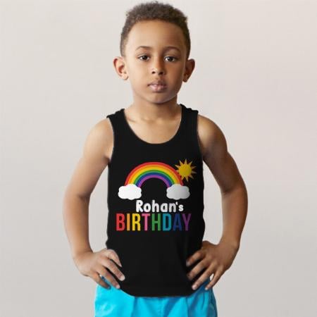 Rainbow Birthday Customized Kid’s Cotton Vest Tank Top