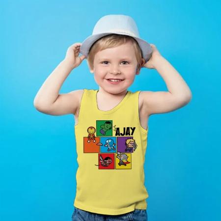 Little Superheroes Customized Kid’s Cotton Vest Tank Top