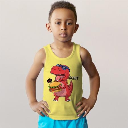 Hungry Dino Customized Kid’s Cotton Vest Tank Top