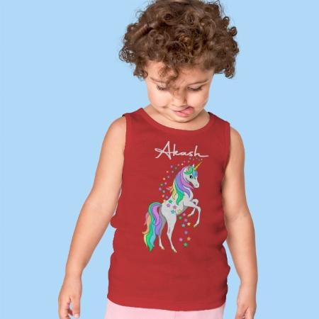 Unicorn Customized Kid’s Cotton Vest Tank Top