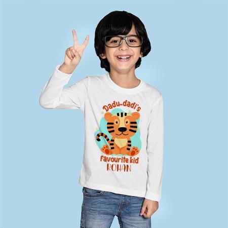 Dadu Dadi's Favortite Kid Customized Full Sleeve Kid’s Cotton T-Shirt