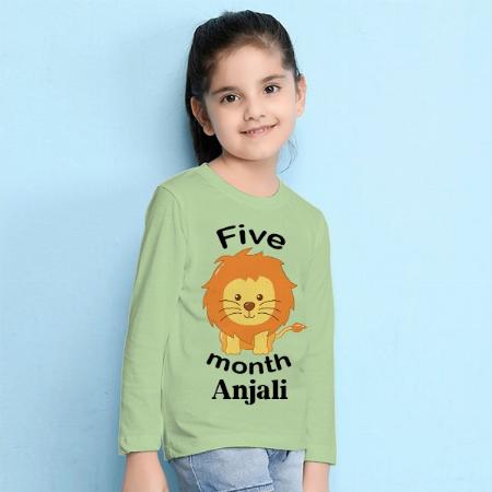 Cute Lion Customized Full Sleeve Kid’s Cotton T-Shirt