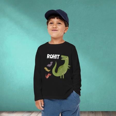 Dinosaur Customized Full Sleeve Kid’s Cotton T-Shirt