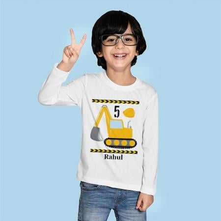 Birthday Age Customized Full Sleeve Kid’s Cotton T-Shirt