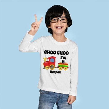 Little Train Customized Full Sleeve Kid’s Cotton T-Shirt