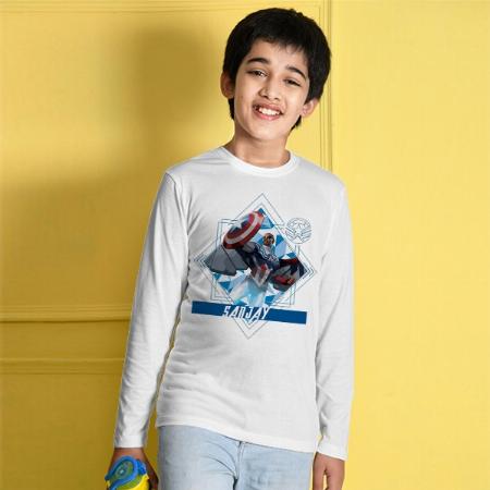 Captain Customized Full Sleeve Kid’s Cotton T-Shirt