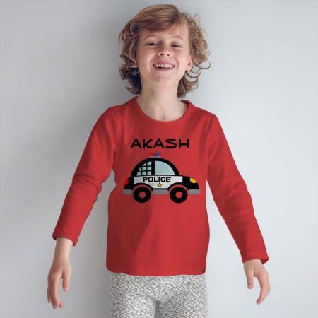 Little Car Customized Full Sleeve Kid’s Cotton T-Shirt