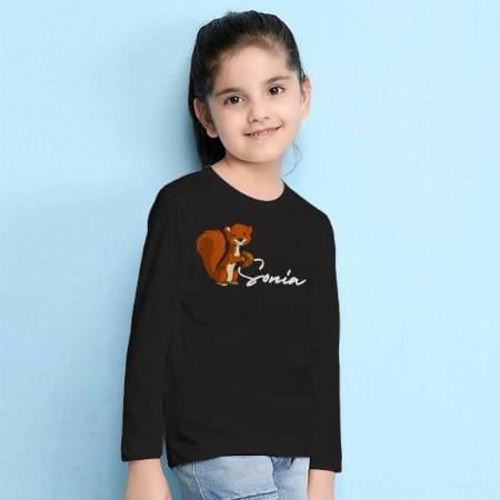 Cute Animal Customized Full Sleeve Kid’s Cotton T-Shirt