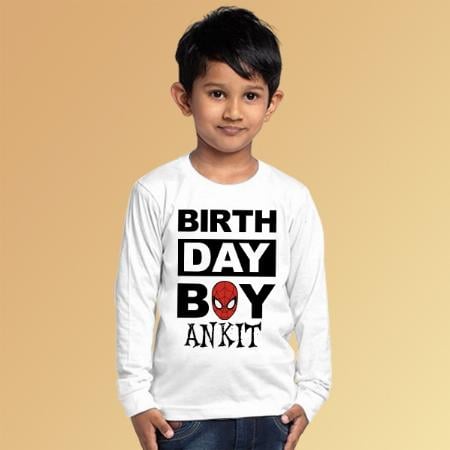 Birthday Boy Customized Full Sleeve Kid’s Cotton T-Shirt