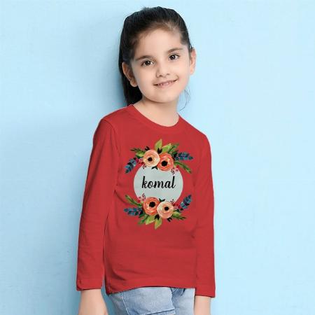 Flowers Customized Full Sleeve Kid’s Cotton T-Shirt
