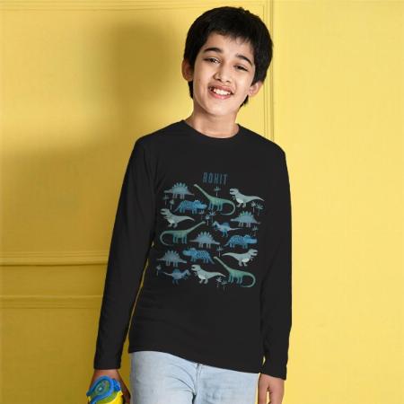 Dino Zoo Customized Full Sleeve Kid’s Cotton T-Shirt