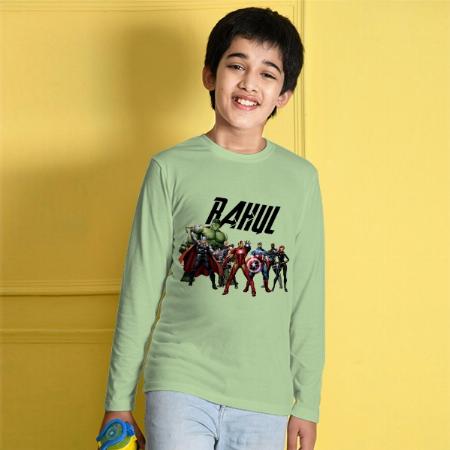 Superheroes Customized Full Sleeve Kid’s Cotton T-Shirt
