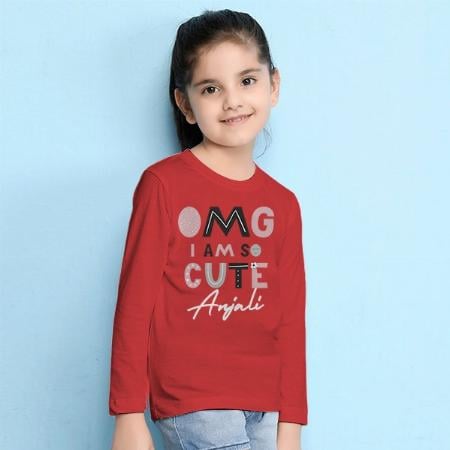 I am So Cute Customized Full Sleeve Kid’s Cotton T-Shirt