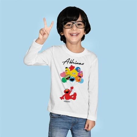Cartoon Customized Full Sleeve Kid’s Cotton T-Shirt