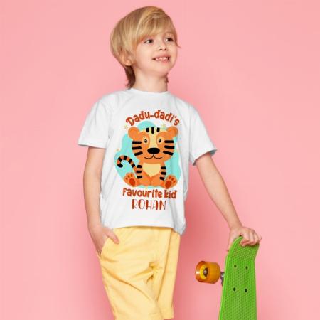 Dadu Dadi's Favortite Kid Customized Half Sleeve Kid’s Cotton T-Shirt
