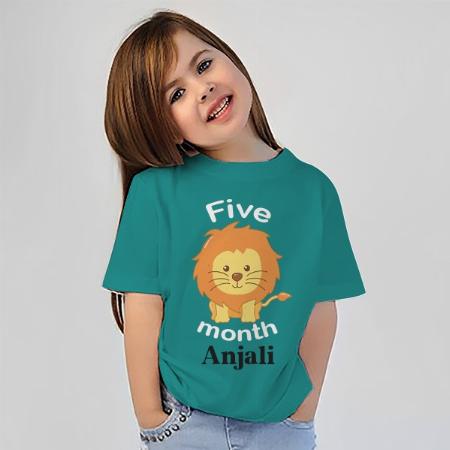 Cute Lion Customized Half Sleeve Kid’s Cotton T-Shirt