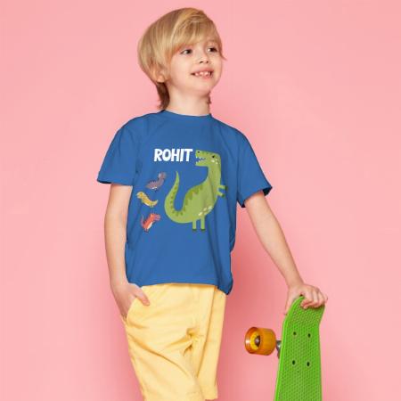 Dinosaur Customized Half Sleeve Kid’s Cotton T-Shirt