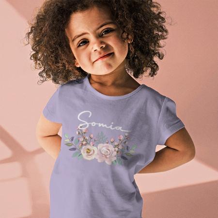 Flowers Customized Half Sleeve Kid’s Cotton T-Shirt