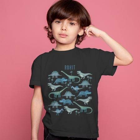 Dino Zoo Customized Half Sleeve Kid’s Cotton T-Shirt