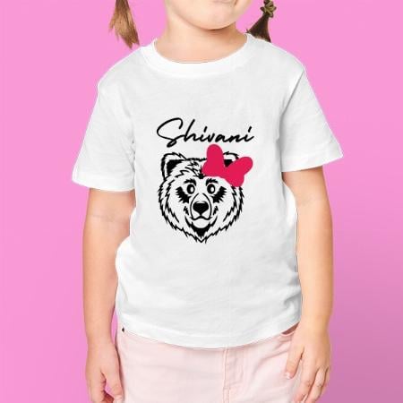 Bear Customized Half Sleeve Kid’s Cotton T-Shirt