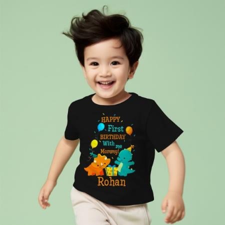 Happy First Birthday Customized Half Sleeve Kid’s Cotton T-Shirt
