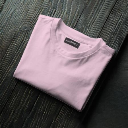 Soft Pink Solid Plain Half Sleeve Men's Cotton T-Shirt by yP Basics