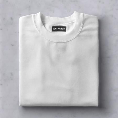 White Solid Plain Half Sleeve Men's Cotton T-Shirt by yP Basics