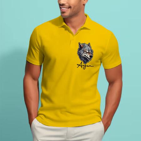 Fierce Wolf Polo Customized Half Sleeve Men’s Cotton Polo T-Shirt