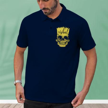 Scary Skull Polo Customized Half Sleeve Men’s Cotton Polo T-Shirt