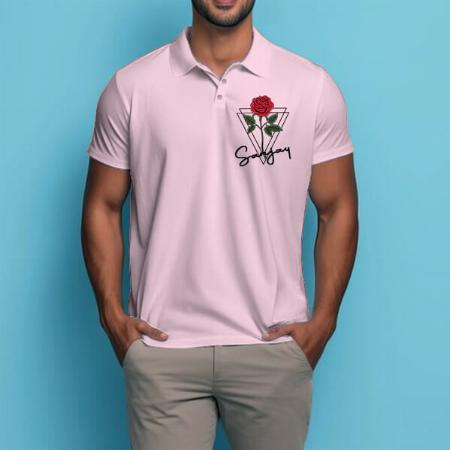 Rose Name Polo Customized Half Sleeve Men’s Cotton Polo T-Shirt