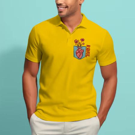 Heartbeat Polo Customized Half Sleeve Men’s Cotton Polo T-Shirt