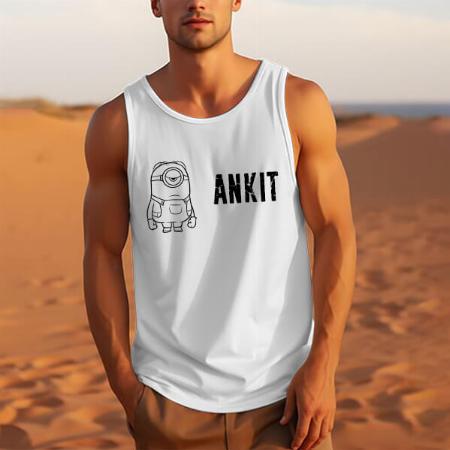 Name Initials Customized Tank Top Vest for Men