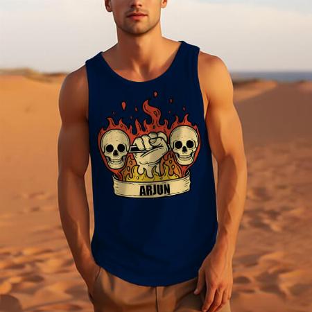 Fire and Skull Customized Tank Top Vest for Men