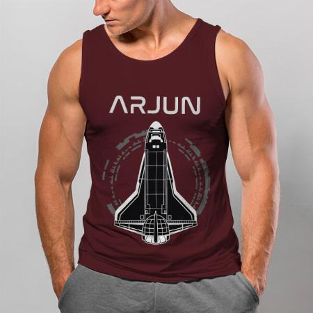 Space Shuttle with Name Customized Tank Top Vest for Men