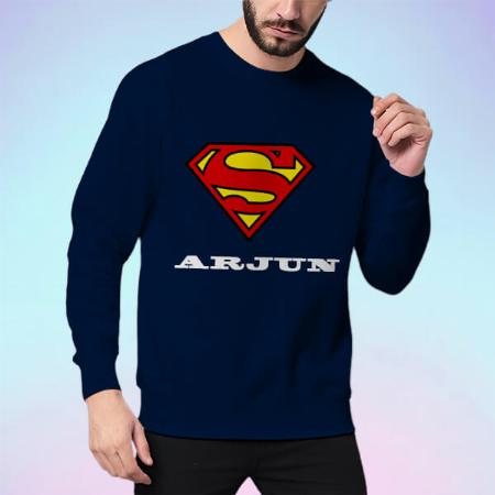 Superhero Name Customized Printed Men's Full Sleeves Cotton T-Shirt