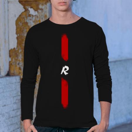 Name Initial Customized Printed Men's Full Sleeves Cotton T-Shirt
