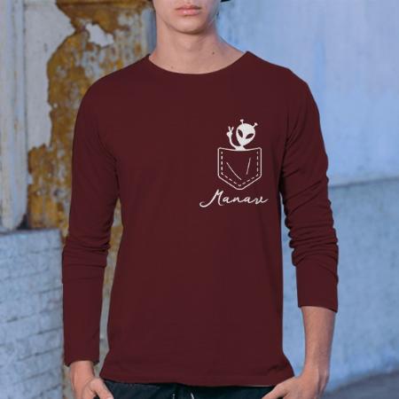 Name Initial Customized Printed Men's Full Sleeves Cotton T-Shirt