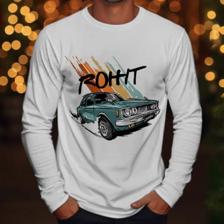 Fast Car Customized Printed Men's Full Sleeves Cotton T-Shirt