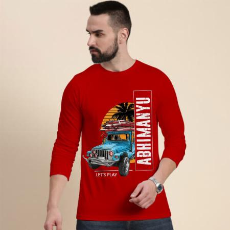 Traveller Customized Printed Men's Full Sleeves Cotton T-Shirt