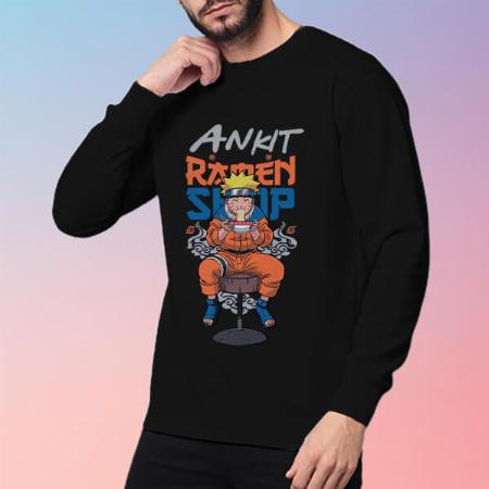 Ramen Shop Customized Printed Men's Full Sleeves Cotton T-Shirt