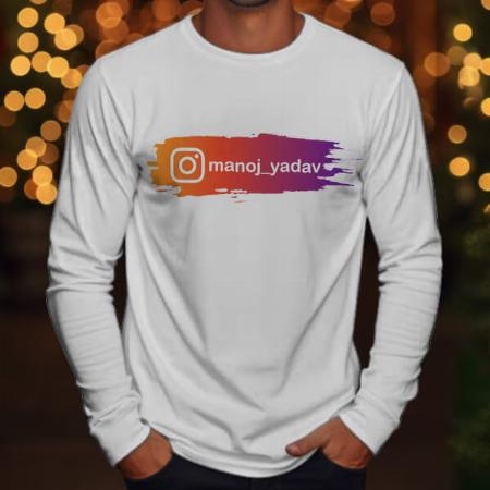 Insta ID Customized Printed Men's Full Sleeves Cotton T-Shirt