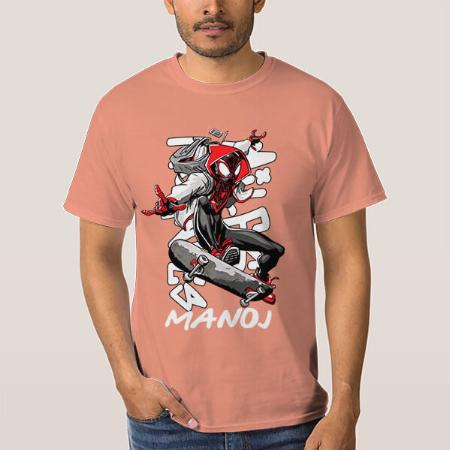 Funky Superhero Customized Printed Men's Half Sleeves Cotton T-Shirt
