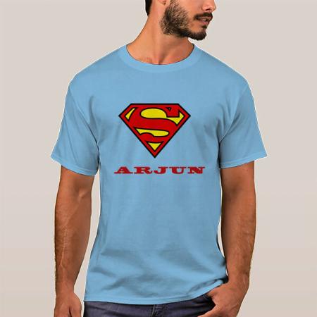 Superhero Name Customized Printed Men's Half Sleeves Cotton T-Shirt