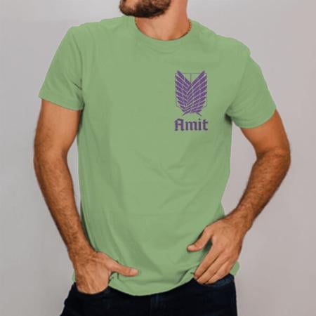 Pocket Name Customized Printed Men's Half Sleeves Cotton T-Shirt